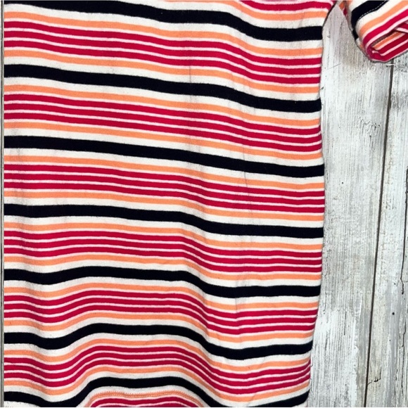 Talbots Pink Stripe V Neck Blouse - Picture 2 of 4